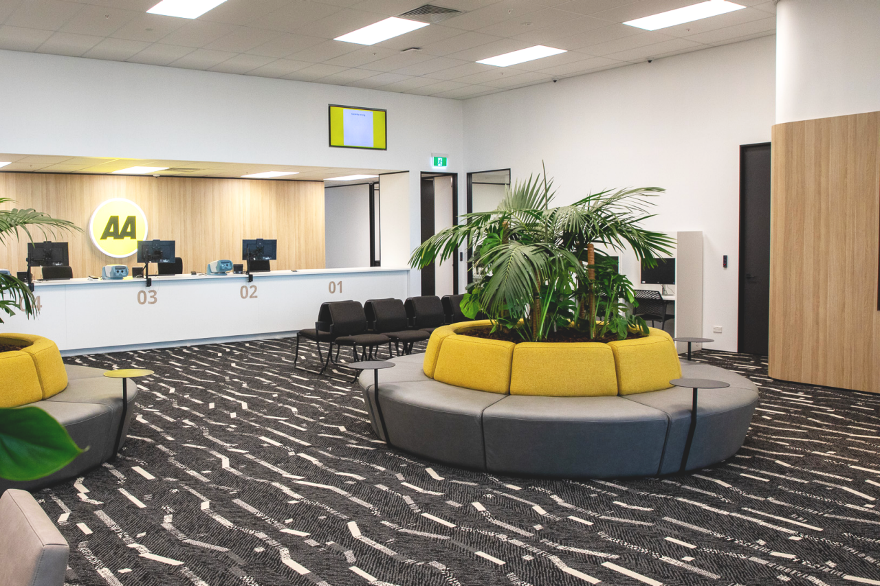 Inside photo of an AA centre for driver license services