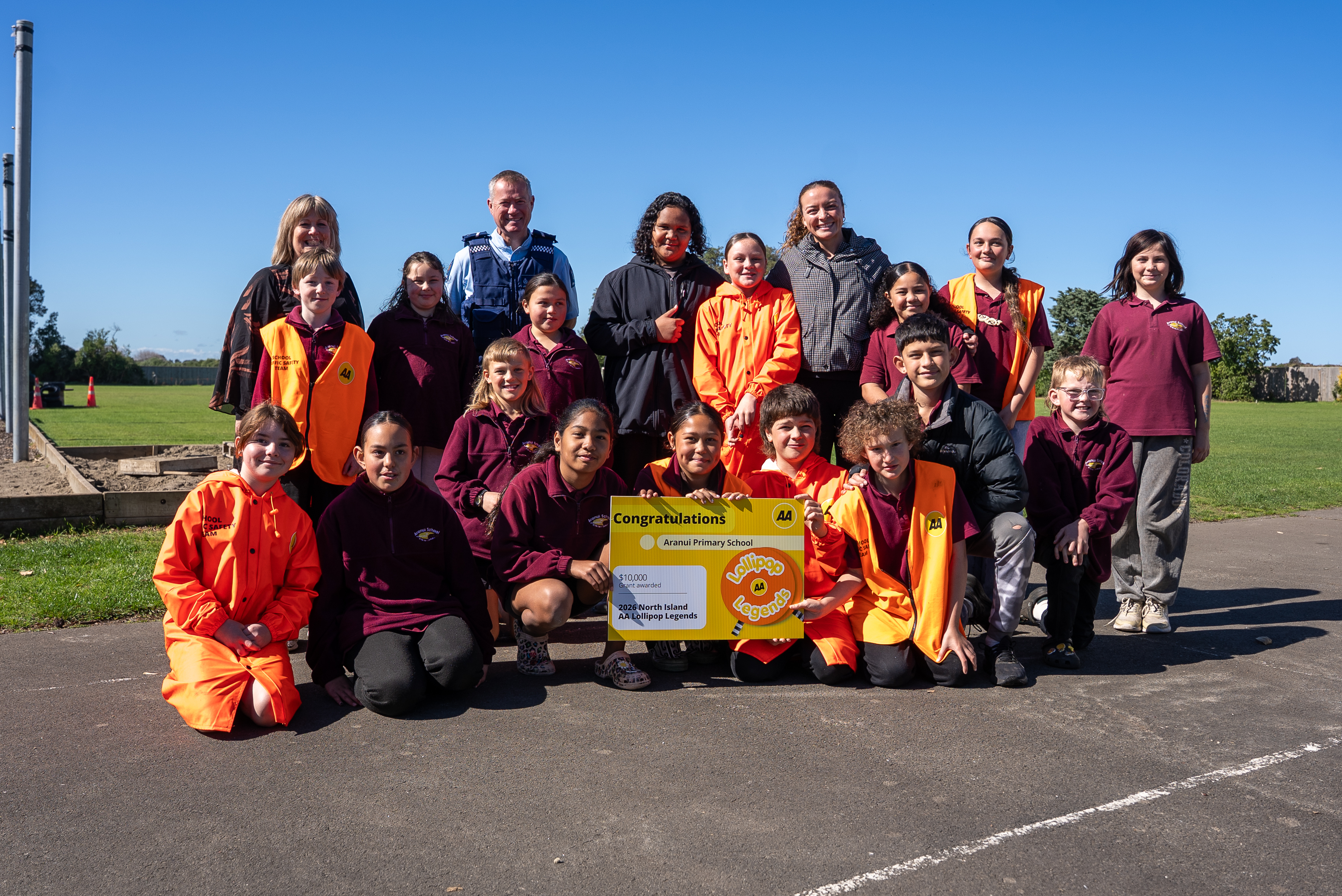 Rugby legend Renee Holmes joins celebrations after local schools win national road patrol competition 