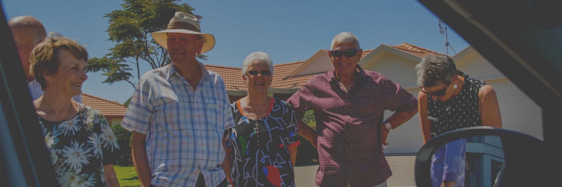 A group of seniors on a sunny day