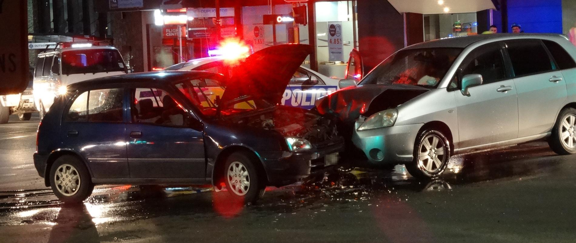 Two cars in an accident 