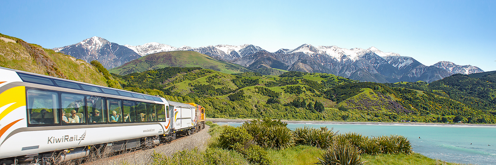 Catch the Coastal Pacific between Christchurch and Picton.