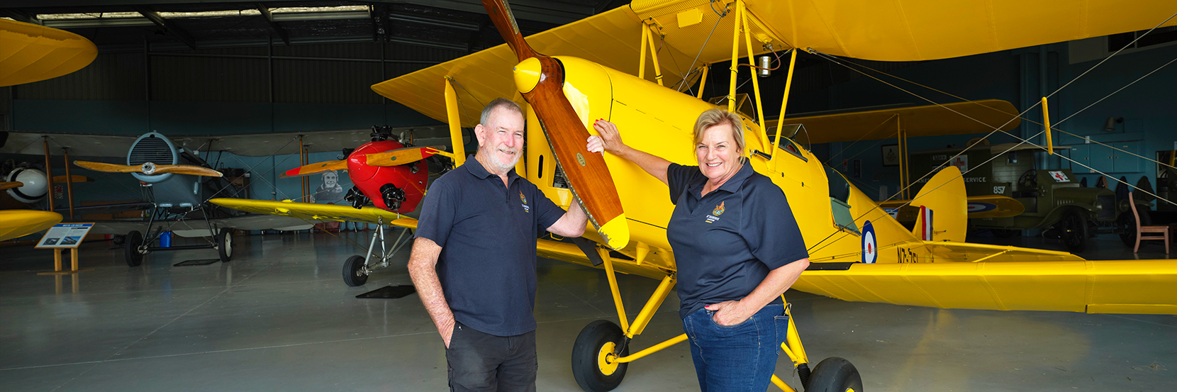 New Zealand Warbirds Association president Frank Parker and Pilot Liz Needham. Photo by Mark Smith