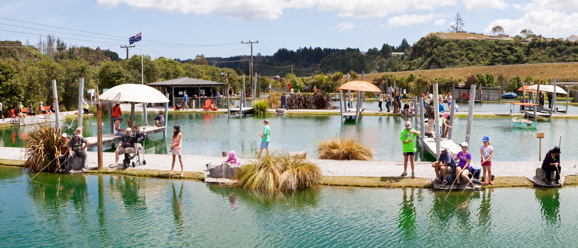 Go fishing at Huka Prawn Park