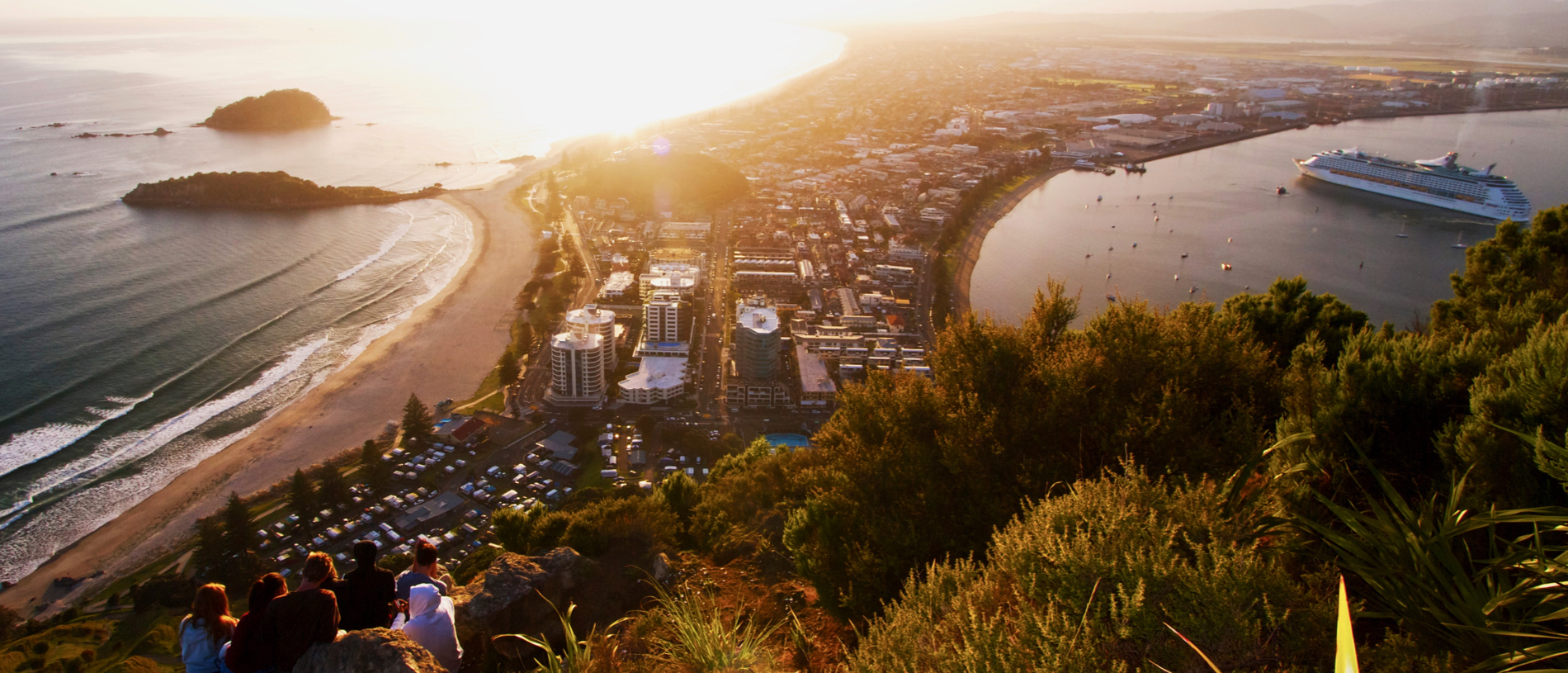 Drink in the view from the top of Mount Maunganui