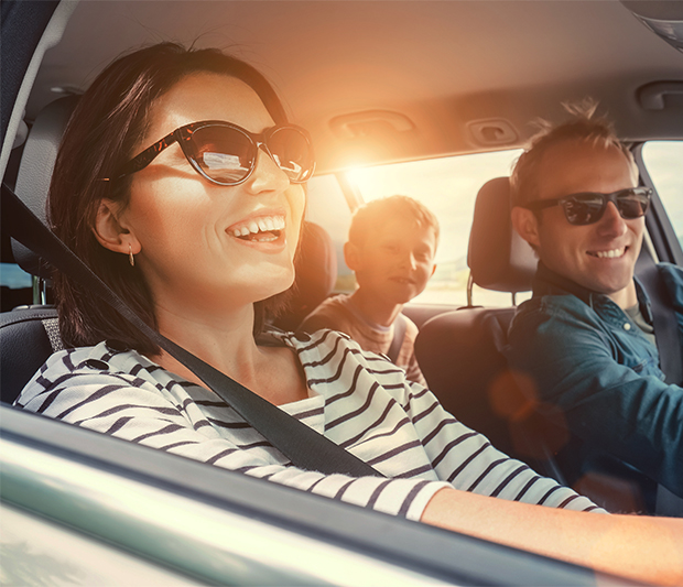 Women driving car