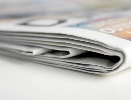 Photo of folded newspaper