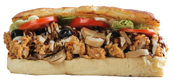 Fried Chicken foot long sub sandwich