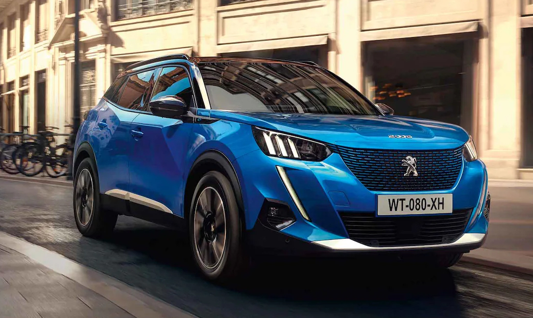 A Peugeot 2008 blue car