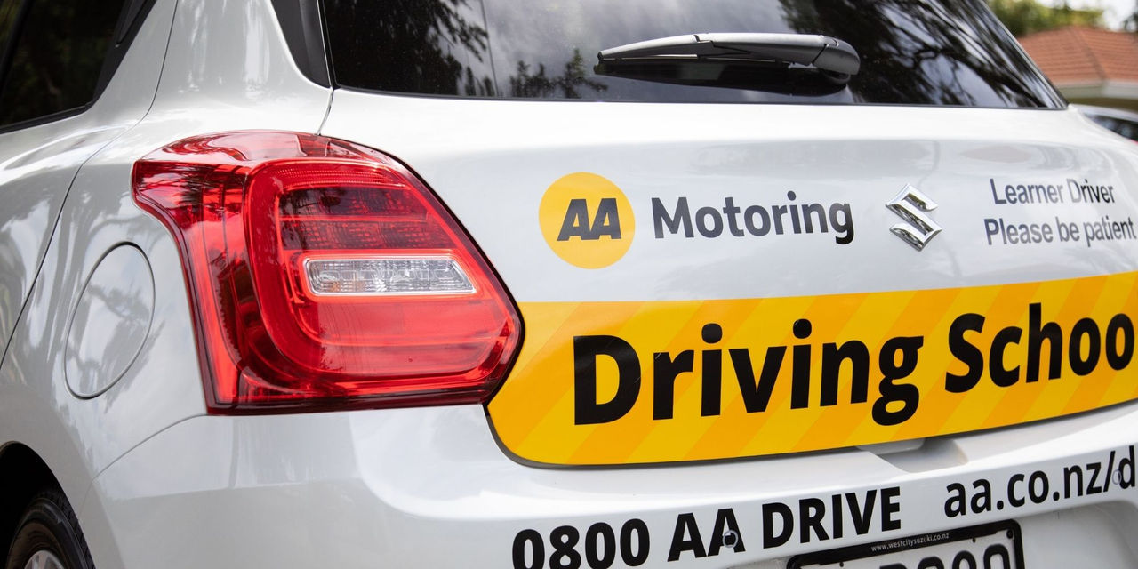 Close up photo of an AA Motoring Driving School car 