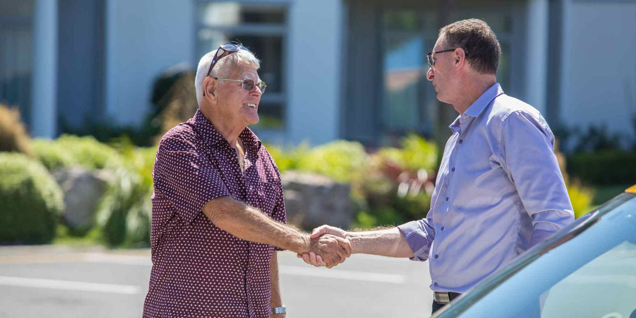 Two men shaking hands