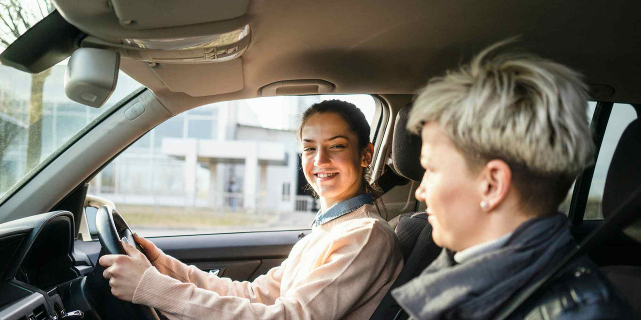 Two women in a car
