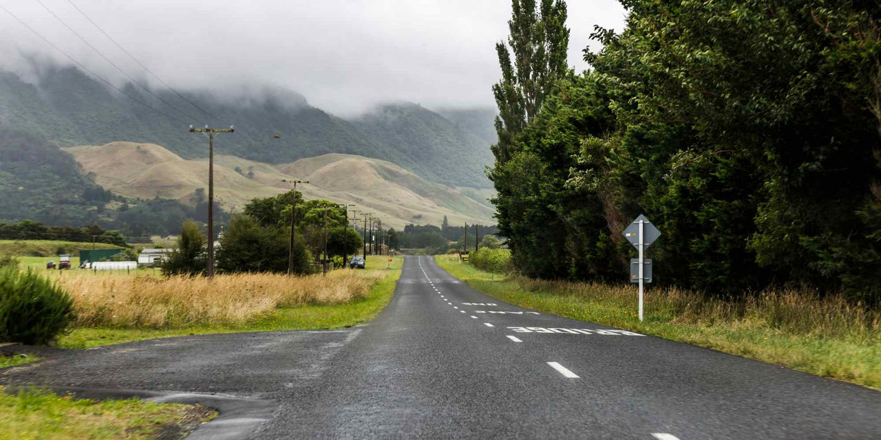 Rural road near mountains