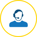 Male icon wearing a headset