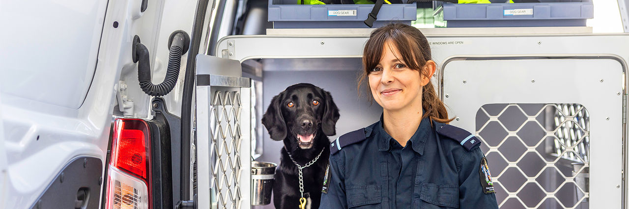 MPI dog handler, Amy Mua