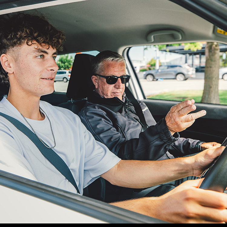 Ben Catton during a driving lesson.