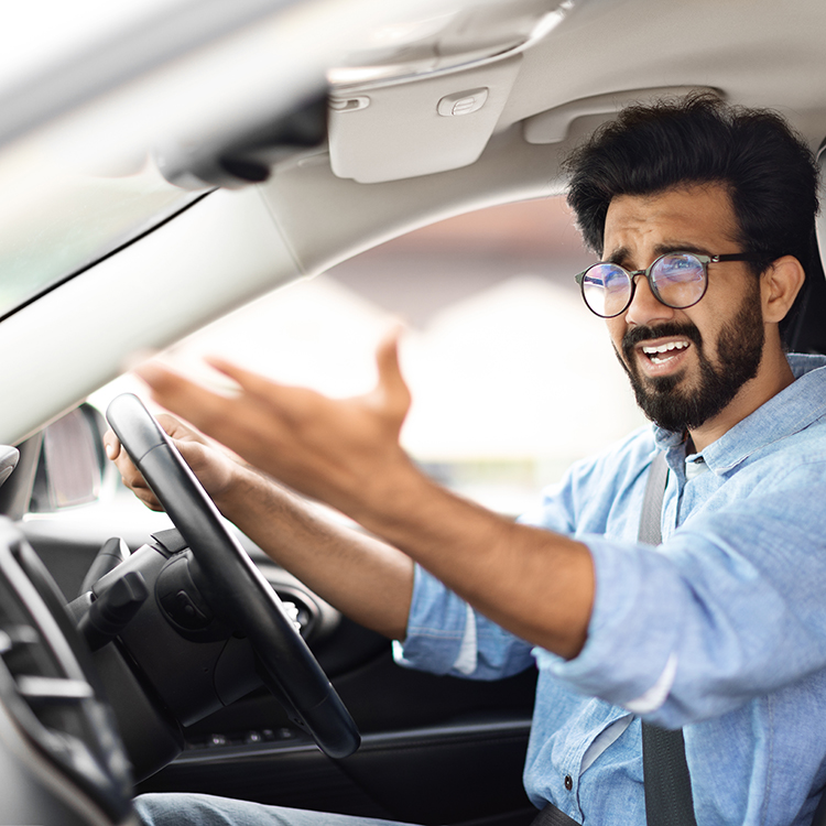 Angry male driver