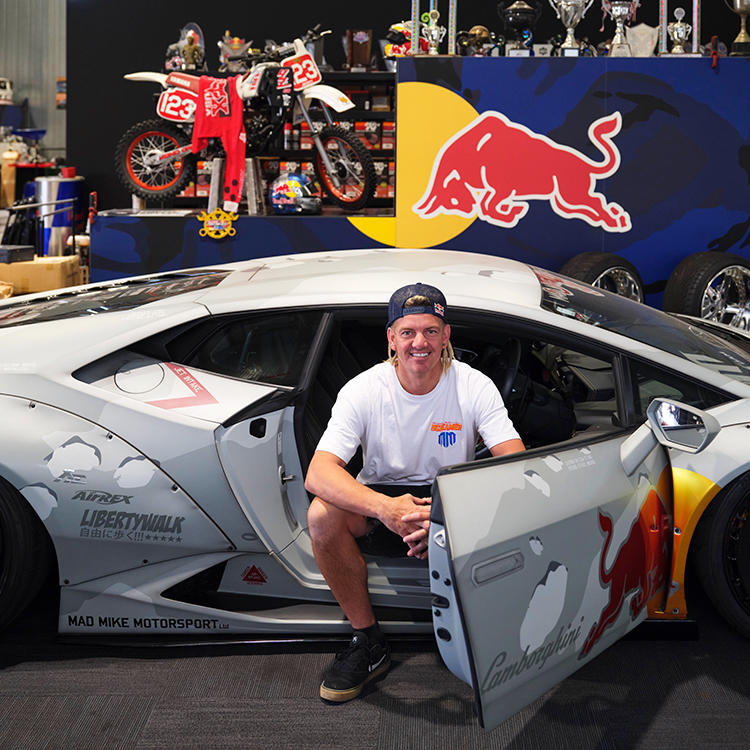 Mike Whiddett and his customised Lamborghini. 