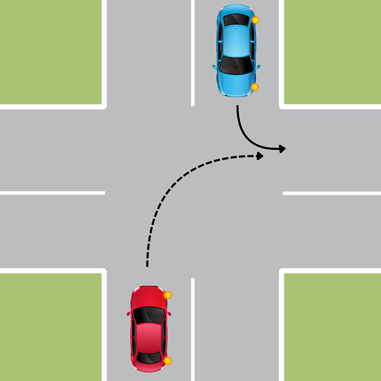 How to give way at an unmarked four-way intersection
