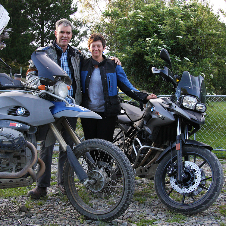 Motorcycle Safety Advisory Council deputy chairperson, Garry Williams and partner Jo Williams.