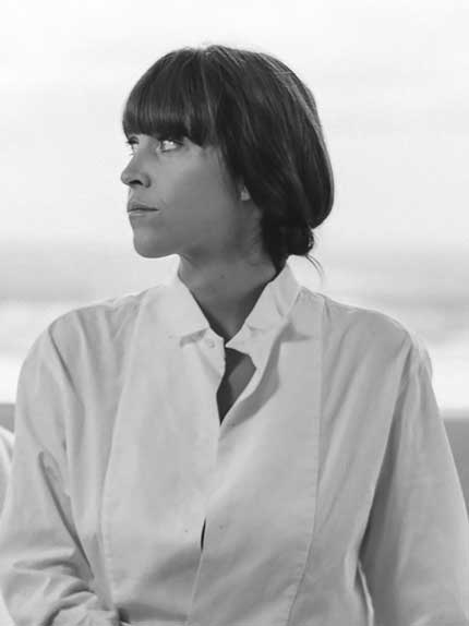 Black and white photo of a woman