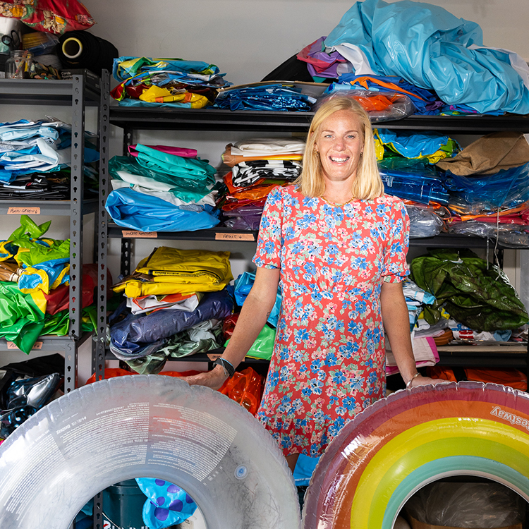 Nina has about 1,000 former pool toys to get through. 