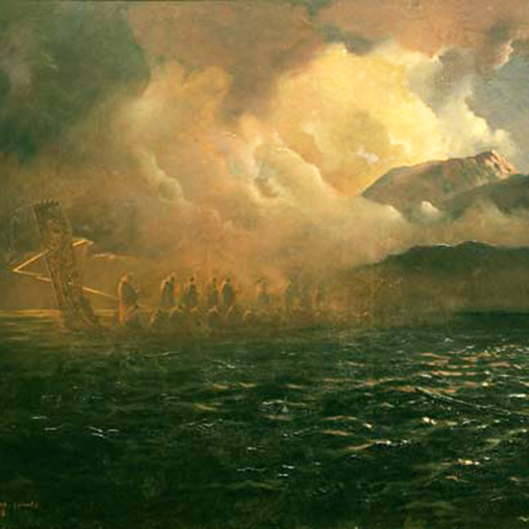  An artist's depiction of the Tarawera waka. Supplied by the Buried Village.