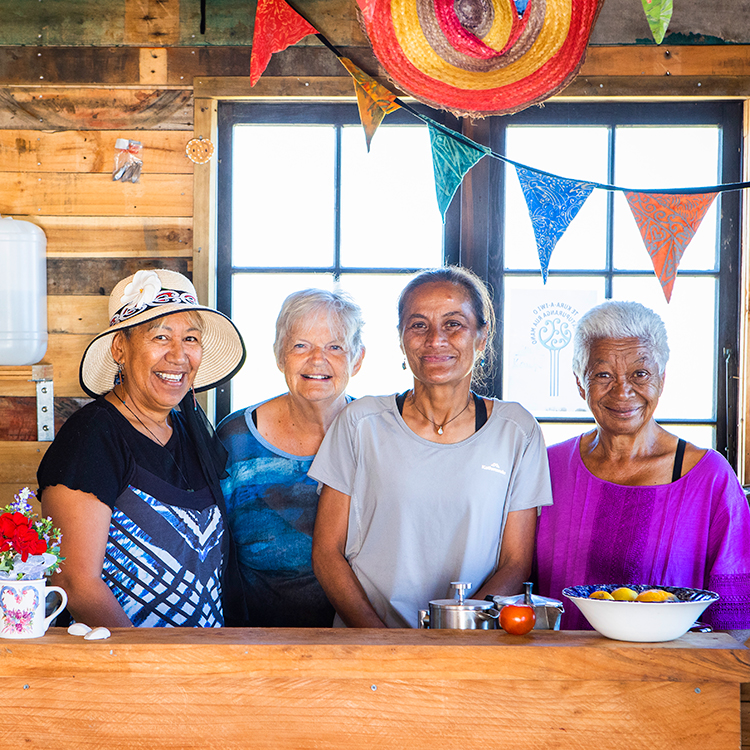 Café volunteers at Te Mauri Ha.
