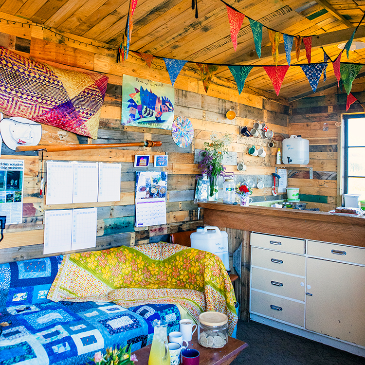 The colourful and cosy Te Maui Ha café.