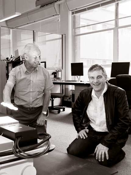 John Boys and Grant Covic in the laboratory