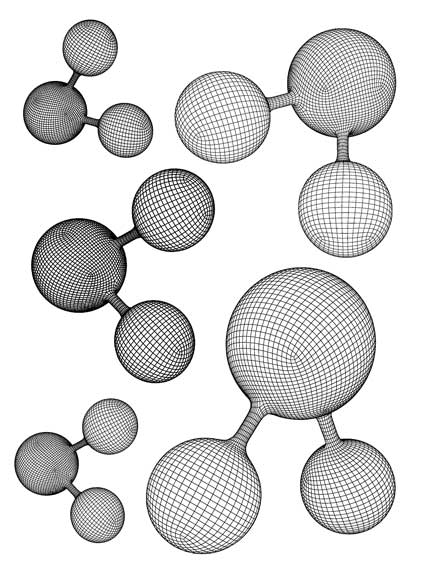 Black and white photo of hydrogen structure