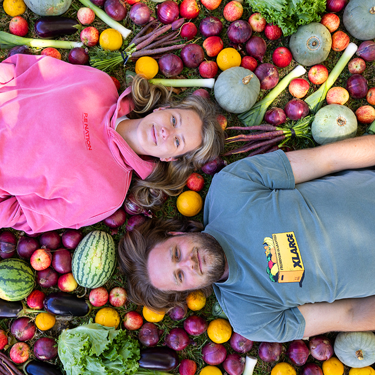 Angus and Katie's business is saving produce from going to waste. 