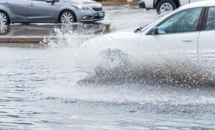 Flooded city roads