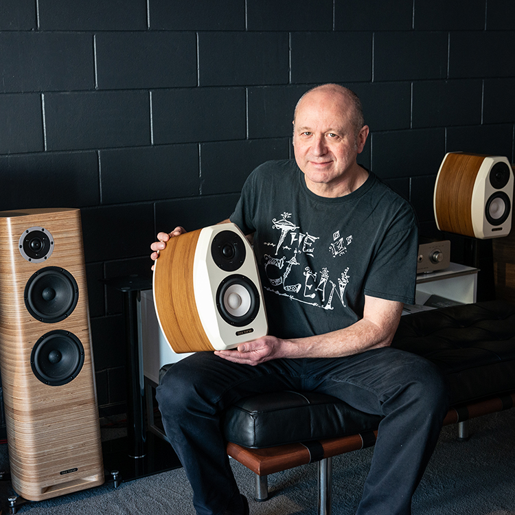 Meet the maker portrait of Tex Houston, sound engineer and creator of Tex Tone speakers. 