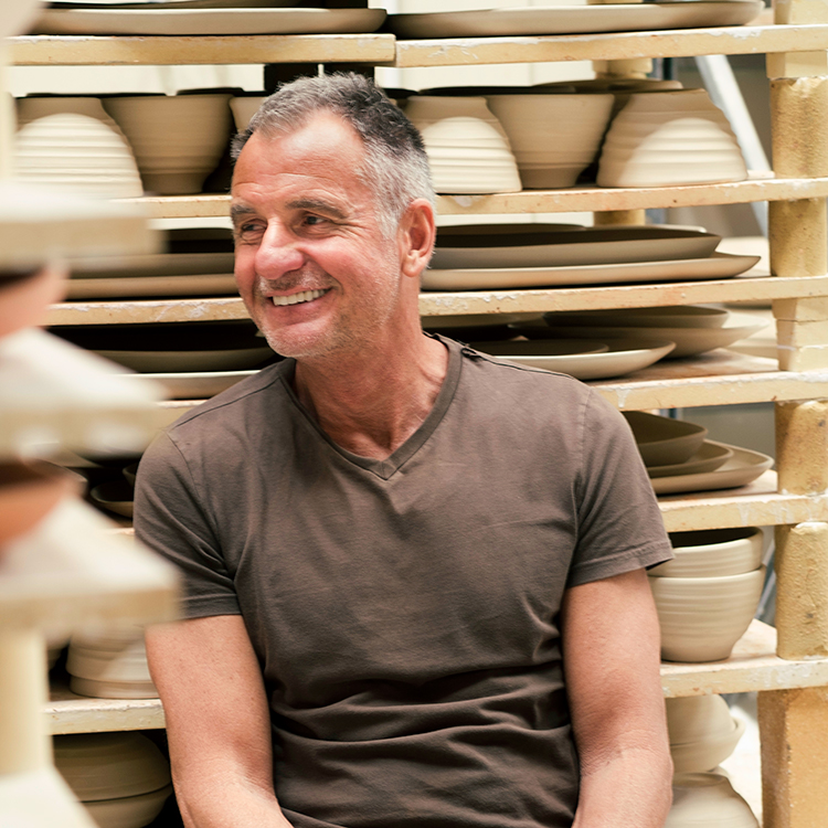 Tony Sly has been making pottery for 30 years.