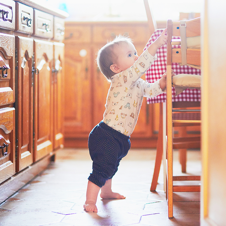 Baby in kitchen