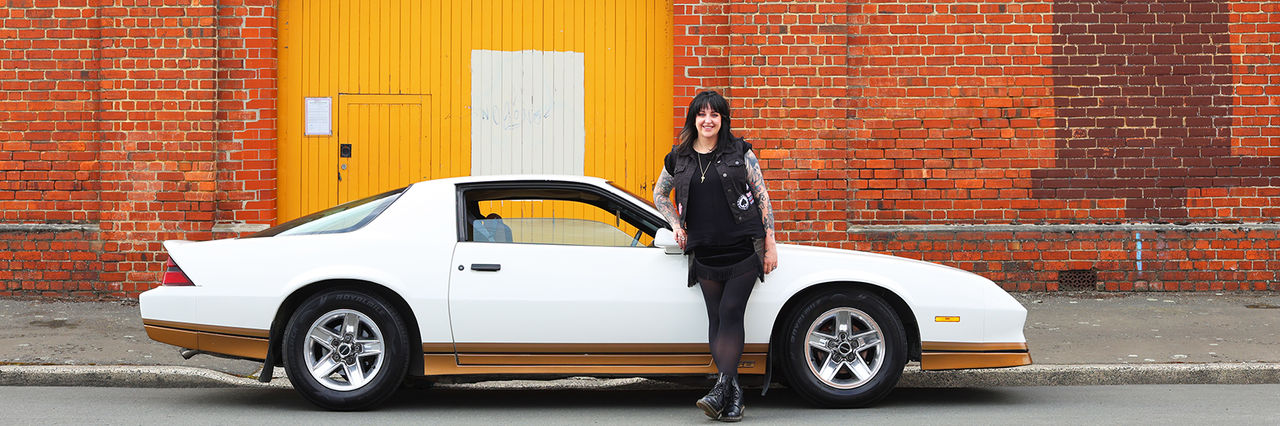 Erin and her Camaro