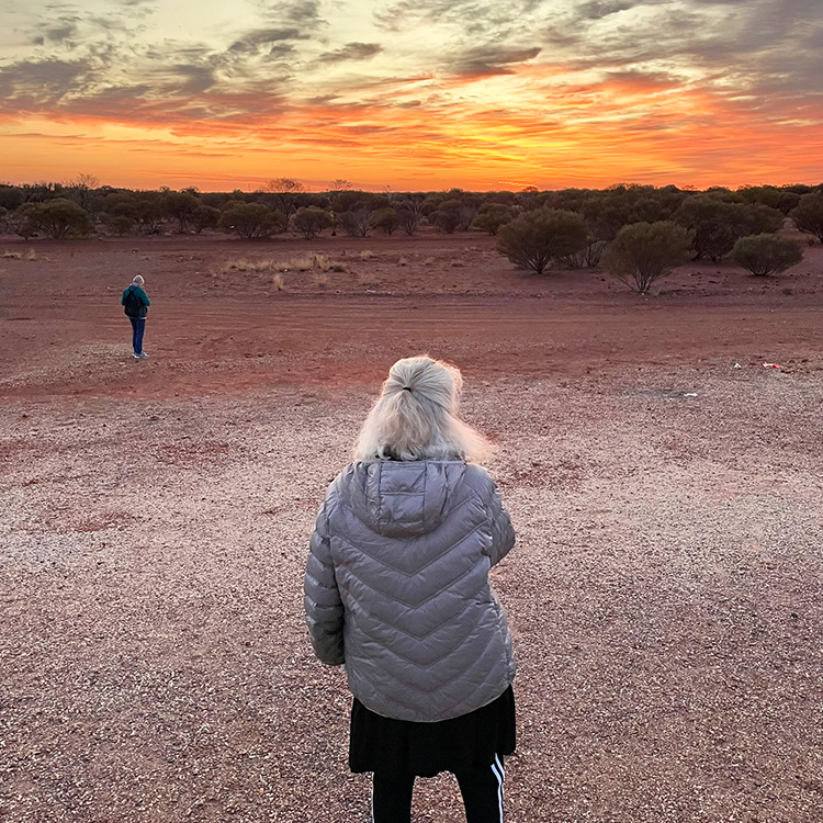 Watching the sunrise in Marla.