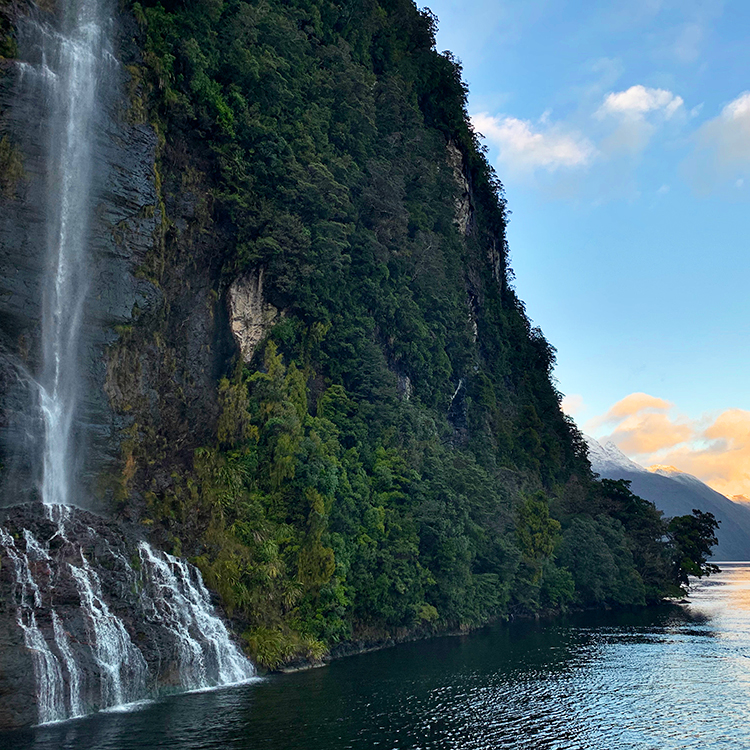 Waterfalls are an integral part of the Fiordland scenery. Photo by Fiordland Discovery.