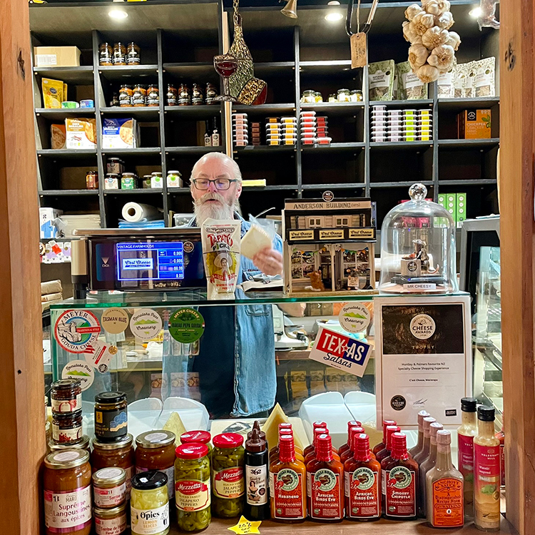 Owner Paul Broughton at C'est Cheese in Featherston. Photo by Jo Percival.