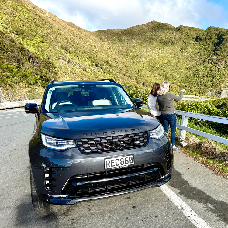 Taking in the view from the Remutaka lookout. Photo by Jo Percival.