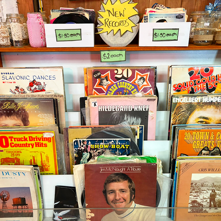 Vintage records in Woodville. Photo by Jo Percival. 