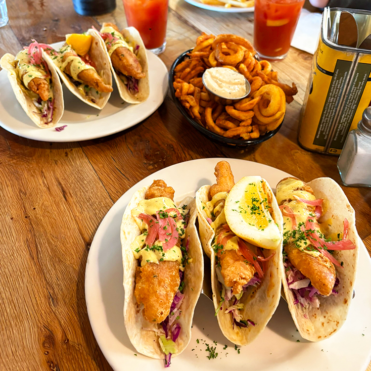 Fish tacos at Seashore Cabaret. Photo by Jo Percival.