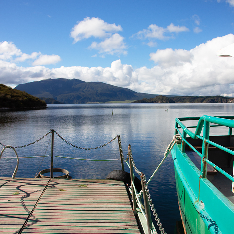  Lake Rotomahana lies at the bottom of Waimangu Volcanic Valley.