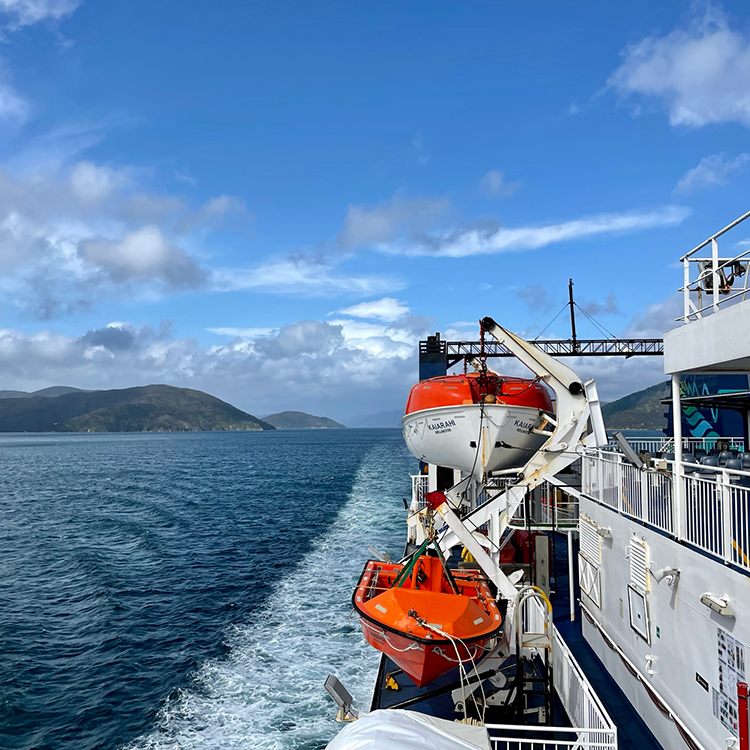 Reaching the calm of the Marlborough Sounds onboard the Interislander. Photo by Jo Percival.