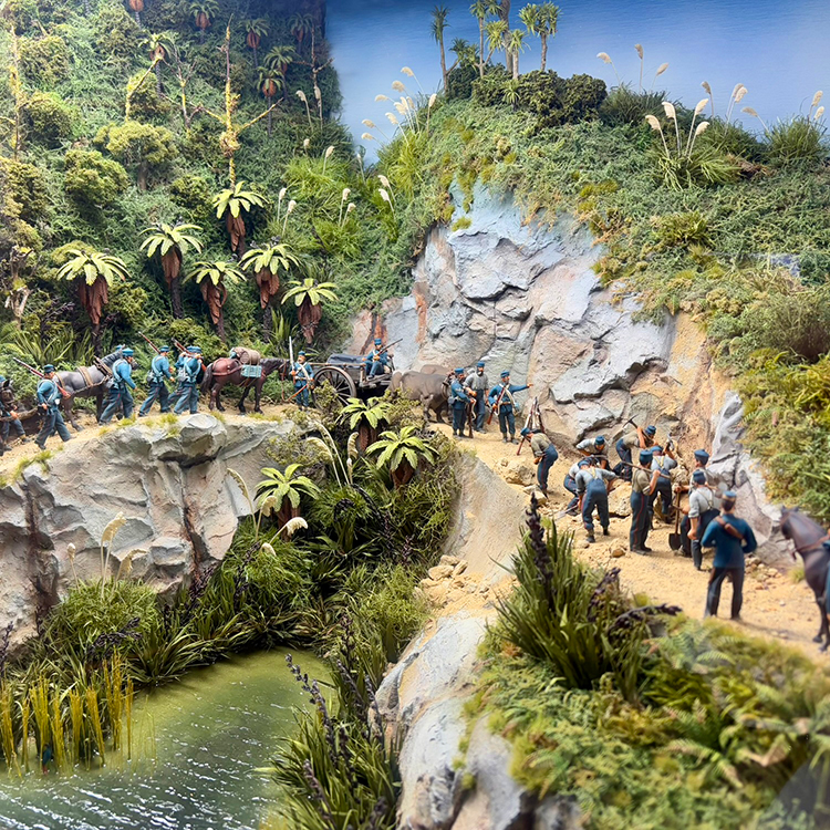 An intricate diorama at Tawhiti Museum.