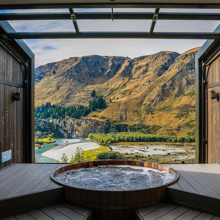  Soak up views over the Shotover River at Onsen Hot Pools in Queenstown.