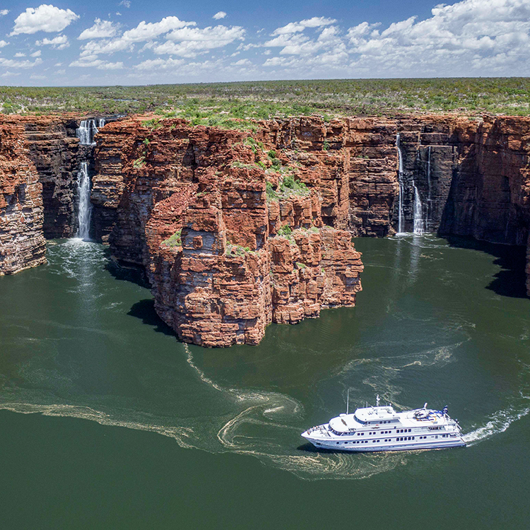 Chasing waterfalls on board True North.