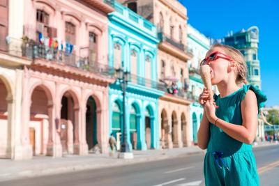 Young girl eating icecream