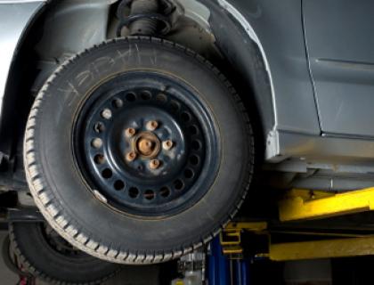 Photo of a car wheel
