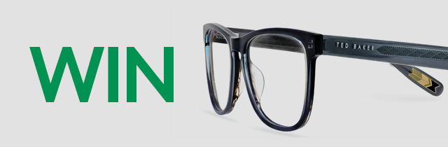 Win word written in bright green colour next to a black glasses